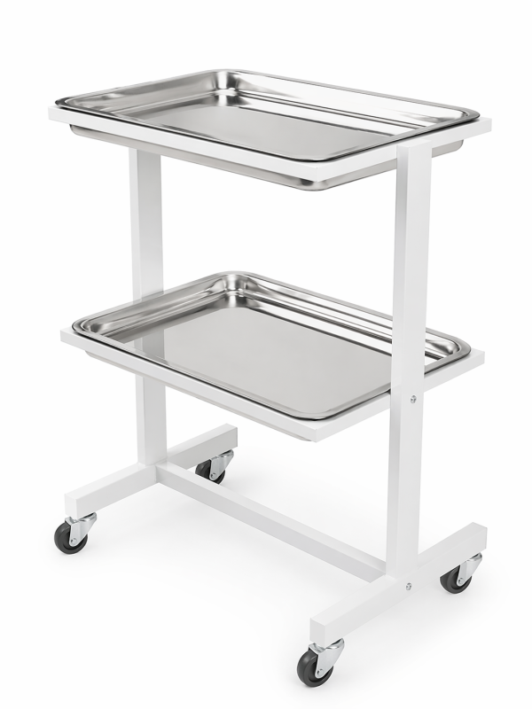 Столик процедурный с 2-мя металлическими поддонами ТВ-СП-2МП